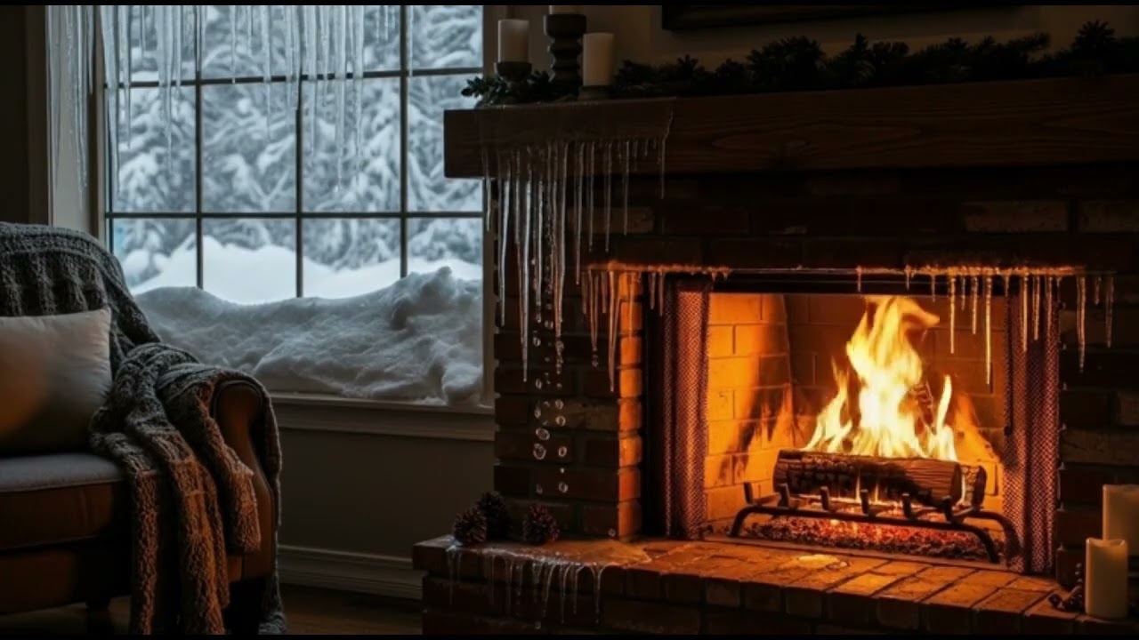 Relaxing Light a fire in the house to keep warm during the winter and listen to music.