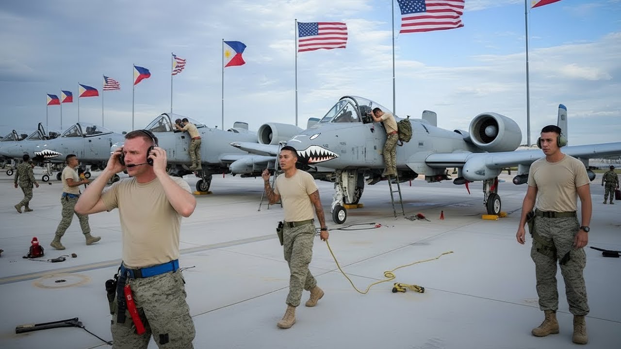 Philippines Shocked! Dozens of U.S. Air Force A-10 Warthogs Take Off at Full Speed