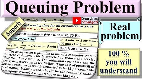Queuing problem|8|Example on queuing theory|Problem on Queuing Model|GTU paper solution|OR|Queuing