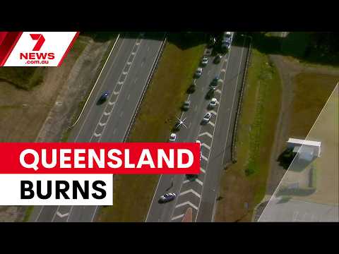 Queensland bushfires threaten properties amid record heat | 7NEWS