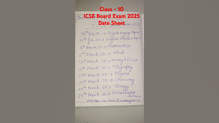 Class 10 ICSE Board Exam 2025 date sheet #icse #dailynewsupdate