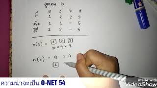 O-NET 54 ความน่าจะเป็น