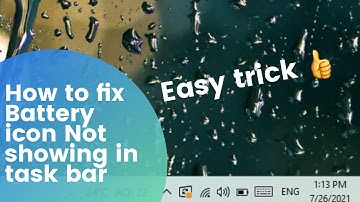 How to Fix Battery Icon Not Showing in Taskbar (Windows 10/8.1/7) | Easy trick | in telugu