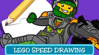 Speed Drawing - Coloring Pages / Disegni da Colorare - LEGO Nexo Knights - Aaron