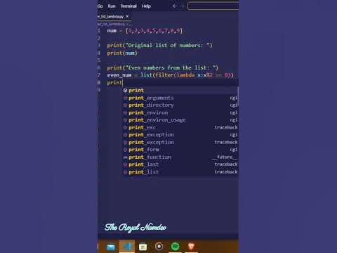 Print even and odd numbers of a list using Lambda Function in Python# ...