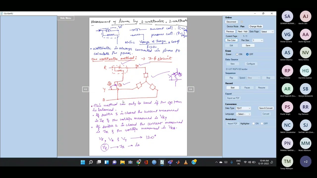 measurement of power by 1 wattmeter method