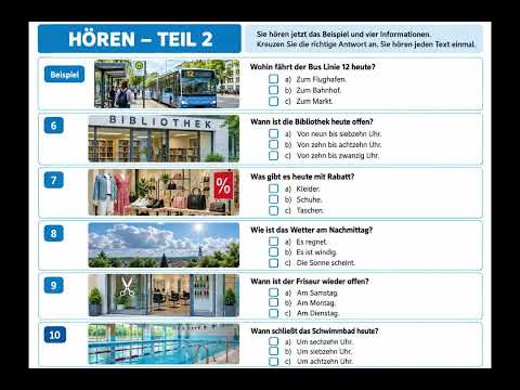 Thumbnail for 🇩🇪 Goethe A1 Hören Practice Test with Answers | German Listening Practice