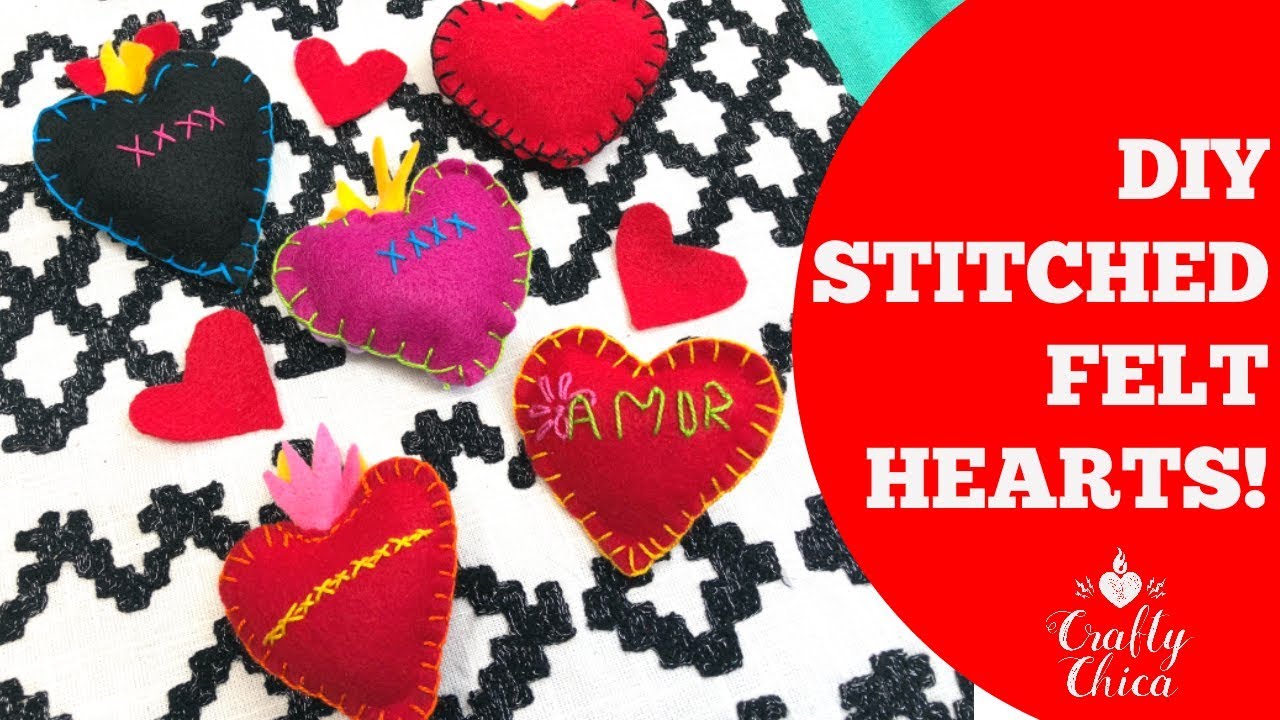 Stitched Felt Hearts Tutorial