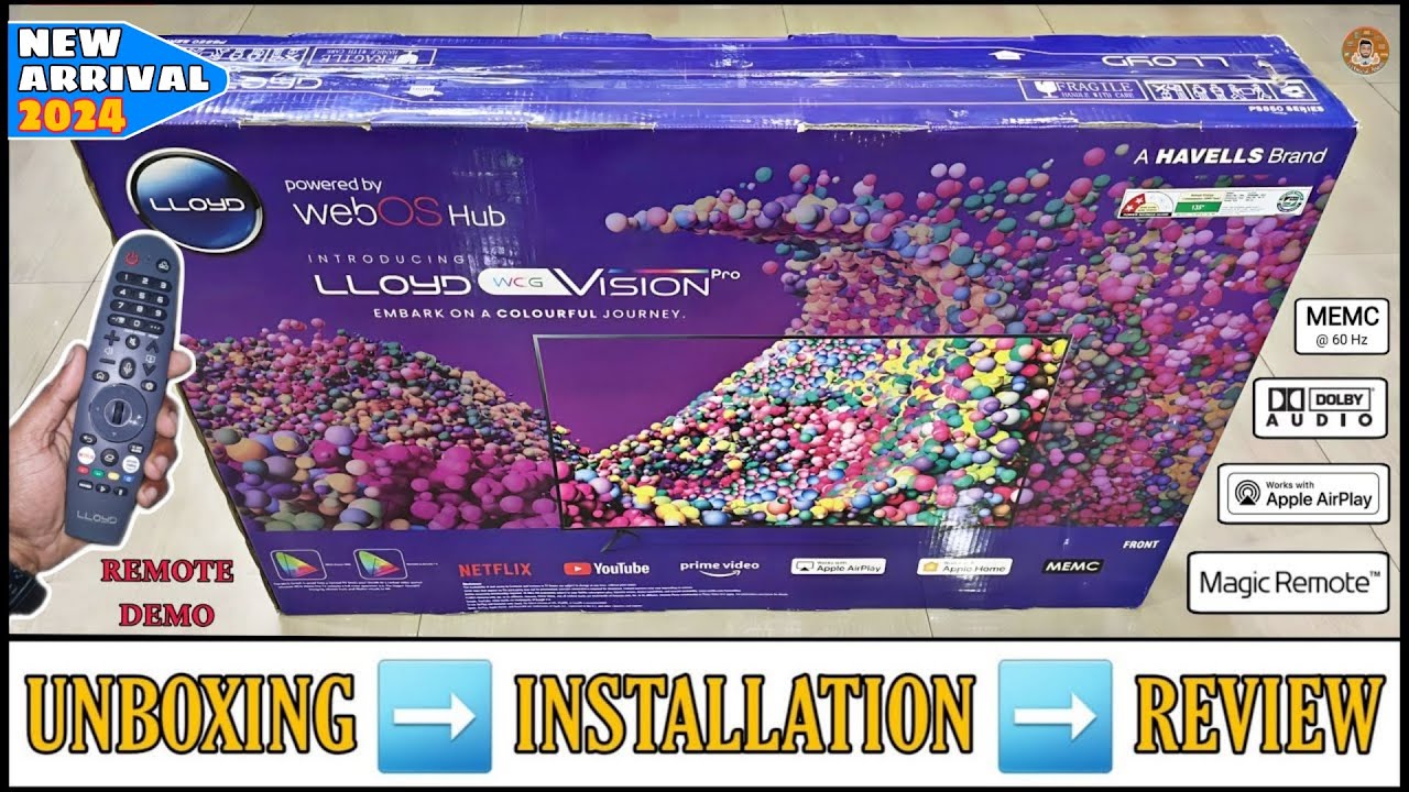 LLOYD 55PS850F 2024 || 55 Inch WCG Vision Pro Webos Smart Tv Unboxing And Review || Complete Demo