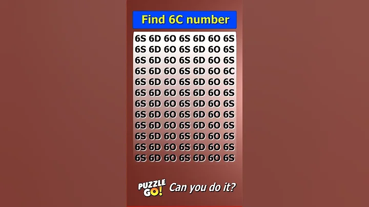 Find 6C where? | Brain Teaser IQ Test #shorts #different #puzzles #opticalillusion #quiz