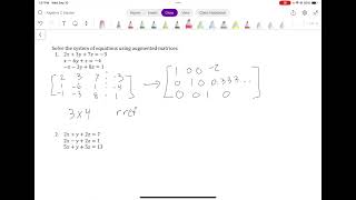 Matrices   Solving Systems   Using Augmented Matrix