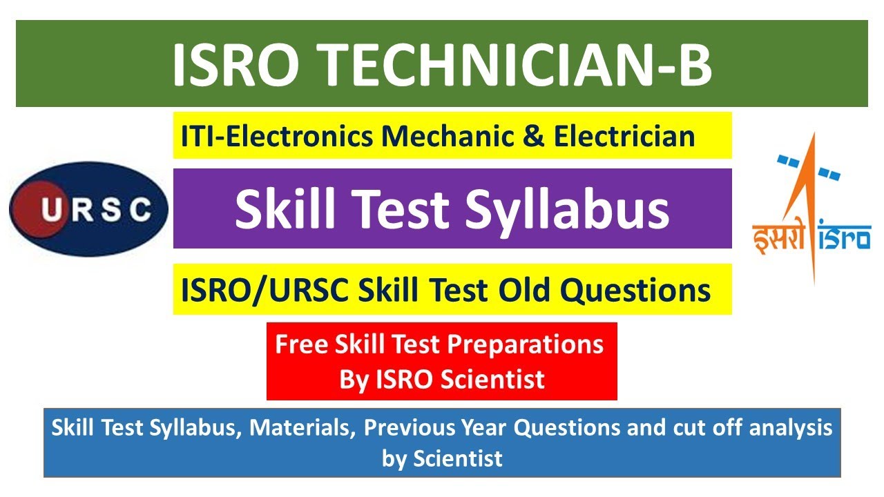 isro technician b skill test electronics mechanics electrician