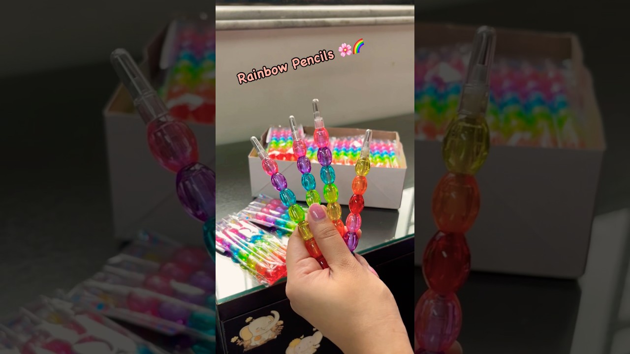 Rainbow pencils. Pack of 4 for ₹40/-