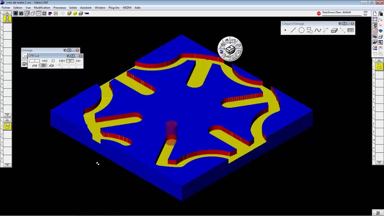 gibbsCAM pièce #1, simple pour comprendre - YouTube
