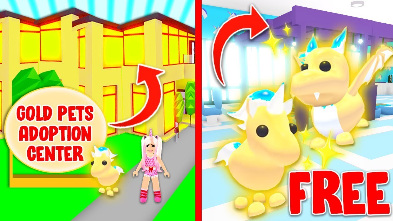 New Free Golden Pets Adoption Center In Adopt Me Roblox Youtube