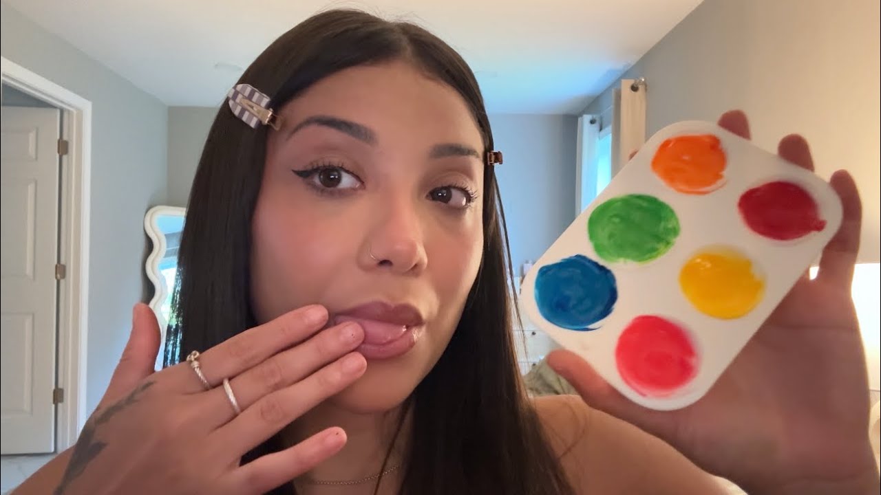 ASMR | Edible Spit Painting Your Face 🎨 Mouth Sounds