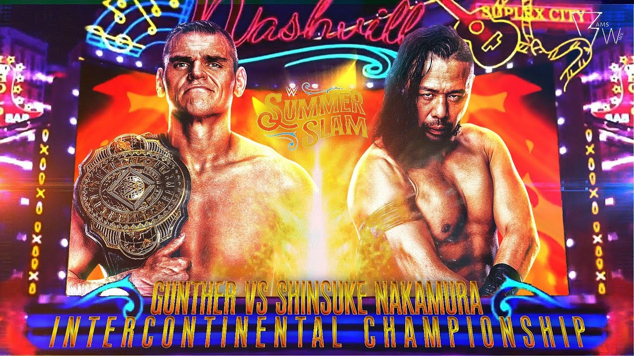Gunther Vs Shinsuke Nakamura || WWE SummerSlam Custom Moving Match Card 2022 || Download Parts