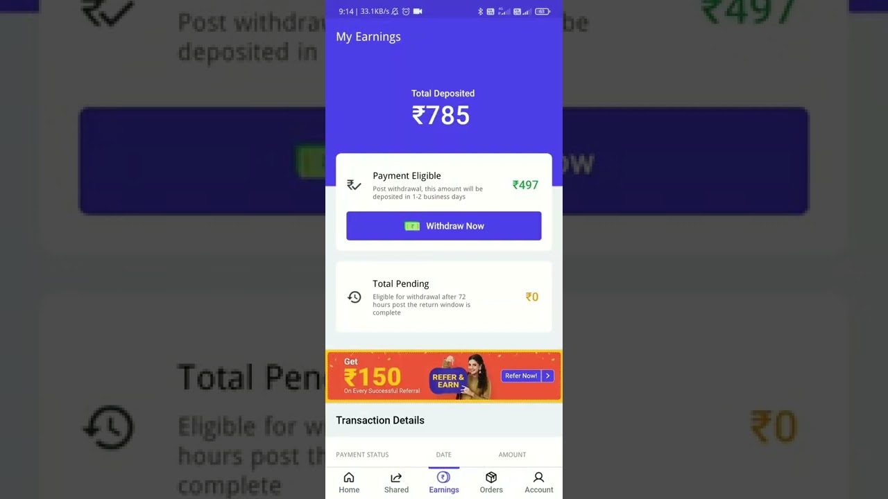 Shopsy earning withdraw in account 💯💯💯💯