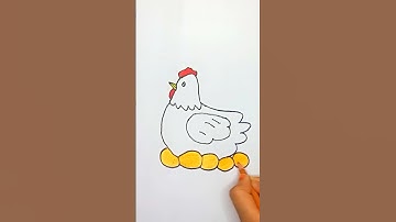 Chicken with egg 🥚 drawing #shorts #drawing #egg #chicken #kiddrawing #artdesign #new @Moutvnews