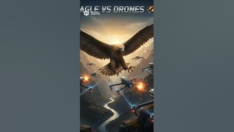 Eagle battles drones! 🦅🤖 AI-generated, fictional. #CurioPulse #AIShorts