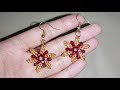 How to make beautiful beaded flower earrings /simple &amp; super easy to follow for beginners