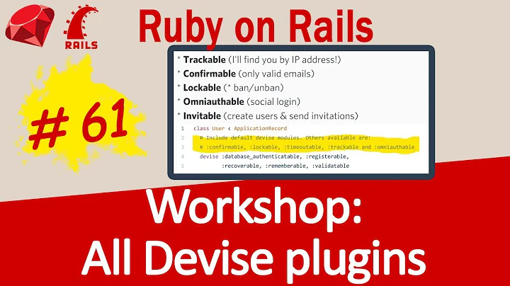 Live session: Gem Devise: ALL THE PLUGINS
