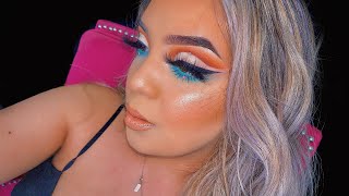 Kylie Jenner Eyeshadow Palette Blue Honey | How To Do A Winged Out Cut Crease|
