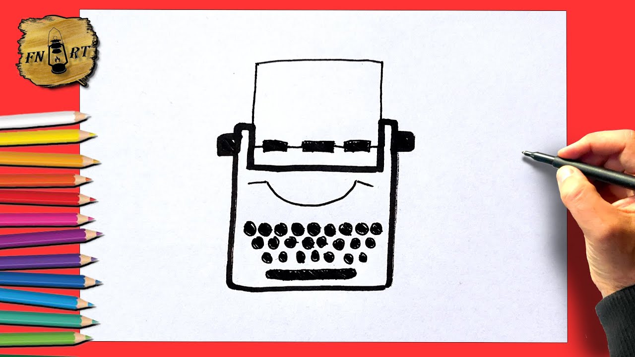 How To Draw A Typewriter Easy YouTube