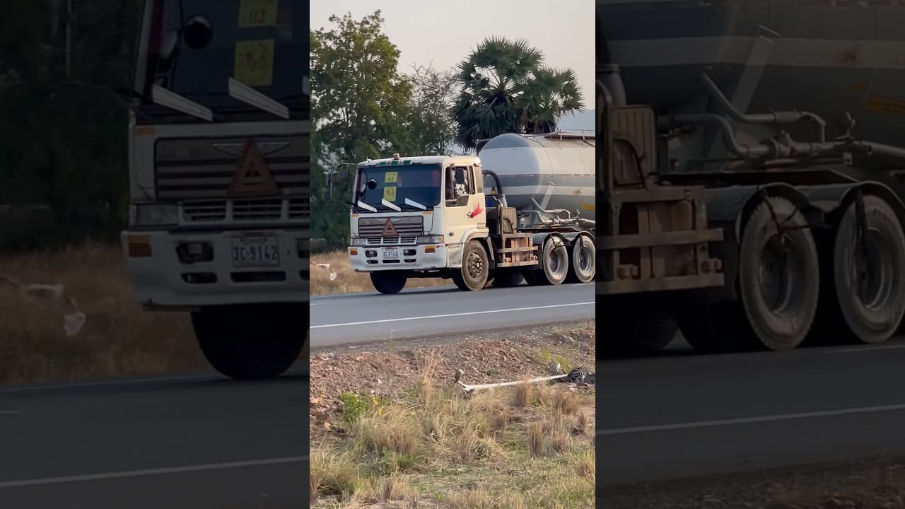 Cement Truck Trailer Tanker Driver on the road 