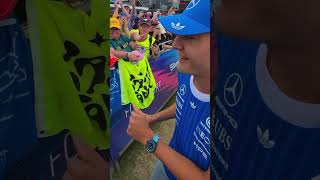 George Russell arrives in style in his matching G Wagon on raceday at British GP @F1ChequeredFlag