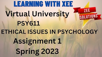 PSY611 Assignment 1 spring 2023 virtual University of pakistan
