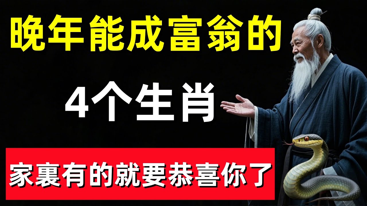 千萬要注意！晚年能成富翁的4个生肖，家中有一位就要恭喜了！#修行思維 #修行 #福報 #禪 #道德經 #覺醒 #開悟 #禅修