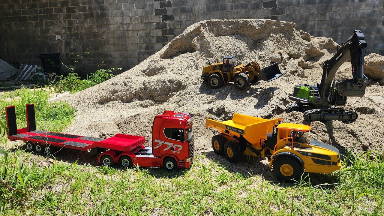 Testando Basculante Double E e591 Volvo a40g articulado de controle remoto