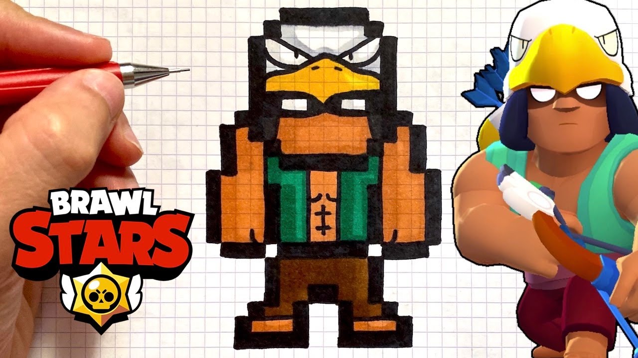 Tuto Dessin Bo Pixel Art Brawl Stars Youtube - brawl stars dessin pixel skin