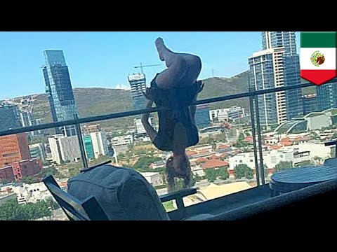 Video: A Young Woman Practicing Yoga Falls From A Building