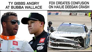 Ty Gibbs Angry at Bubba Wallace | Fox Creates Confusion When Hailie Deegan Crashes