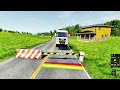 Flatbed Truck Mcqueen | Transportation with Truck - Pothole vs Car #05 - BeamNG.Drive