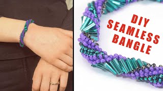 DIY Spiral Beaded Bracelet - Seamless Russian Spiral Bangle Tutorial