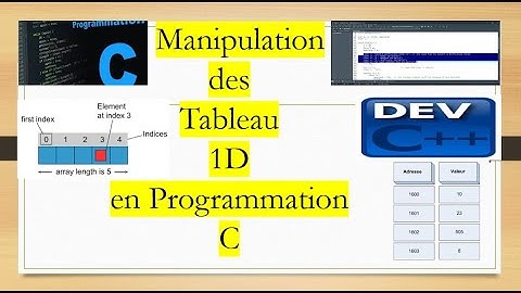 tableau 1D en C : déclaration, initialisation et manipulation-cour
