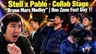 Stell x Pablo - Collab Stage “Bruno Mars Medley” | One Zone Fest Day 1 | REACTION