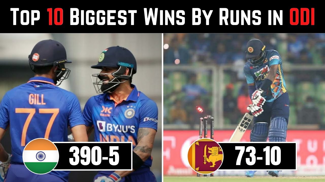 Top 10 Biggest Victory In ODI Cricket By Runs INDvSL Kohli And Gill top-10-biggest-victory-in-odi-cricket-by-runs-indvsl-kohli-and-gill