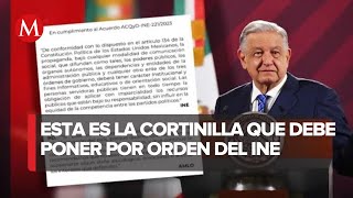 AMLO acata orden del INE y proyecta cortinilla antes de iniciar La Mañanera