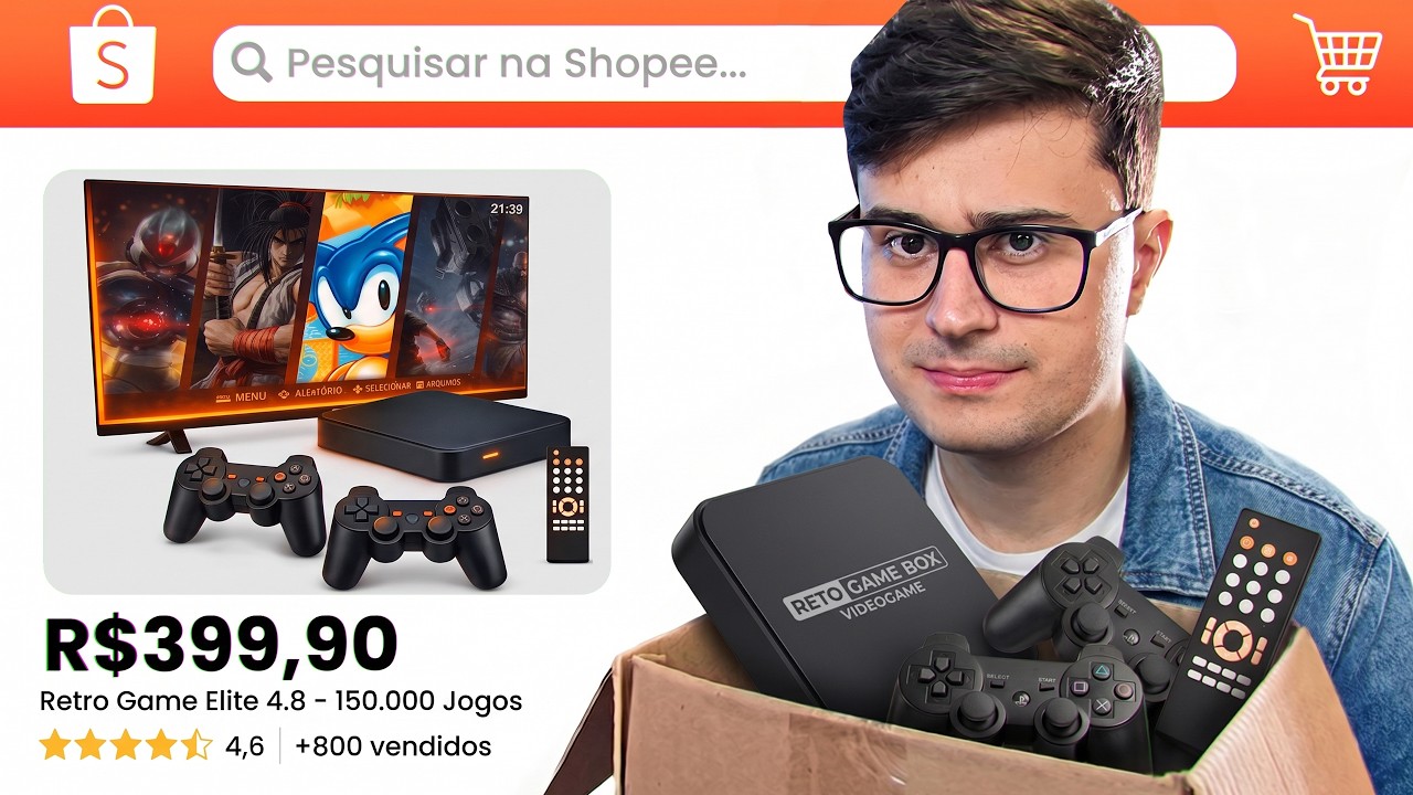 COMPREI o GAME BOX mais VENDIDO da SHOPEE