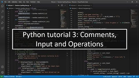 Python tutorial 3: Comments, Input and Operations