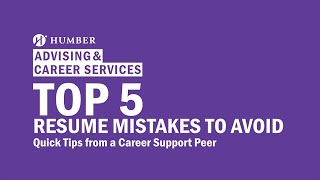 TOP 5 RESUME MISTAKES TO AVOID – Humber Career