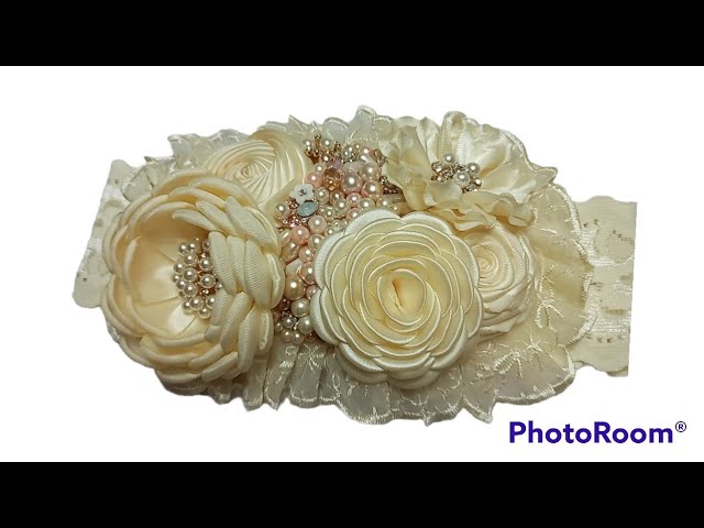 Tiara Diadema Elegante para Bebé Niña de Flores para Bautizo