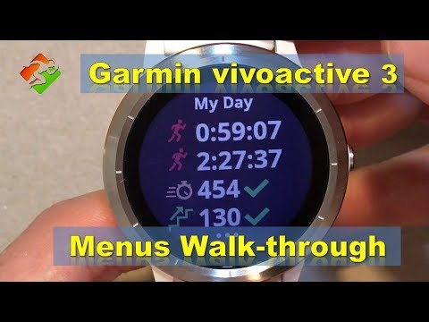 Garmin vivoactive 3 - Menus Walk-through - YouTube