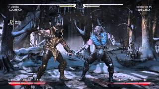 MKX - Scorpion 25 hit combo (No X-Ray) + 50% combo with X-Ray
