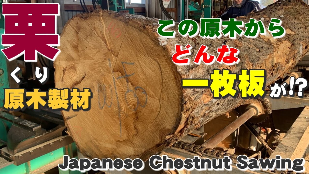 和裁　裁板　天然木一枚板　傷あり①　(千葉市　取りに来てくれる方) 3mクリ原木】原木から一枚板を製材【木の店さんもく】Japanese