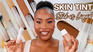 NEW FENTY BEAUTY EAZE DROP BLUR + SMOOTH TINT STICK REVIEW +SIDE BY SIDE COMPARISON + WEAR TEST 2023